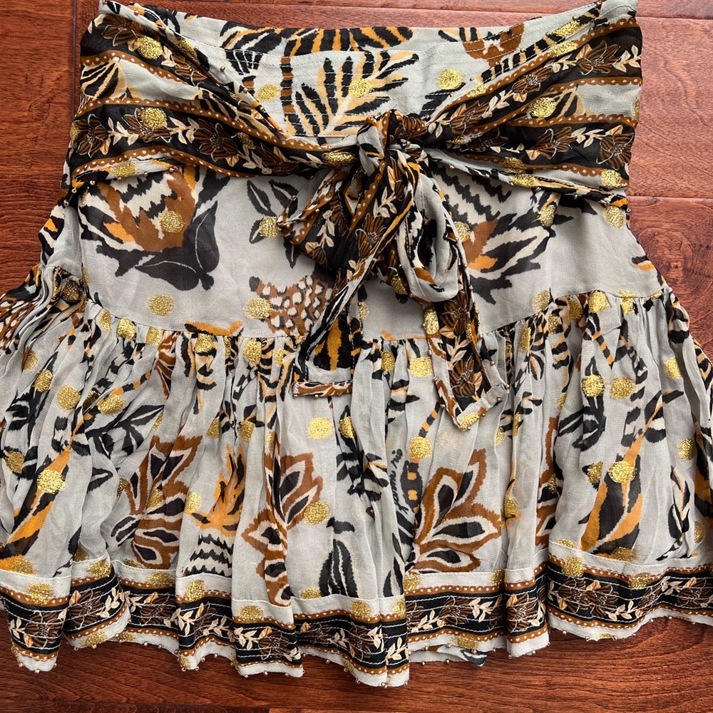 FARM Rio Bubble Mini Skirt with Tie Front - Picture 2 of 4